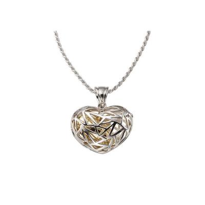 sterling silver filigree heart cremation pendant necklace